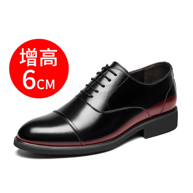 Men's Leather Dress Shoes with Height Increase (UK Style)