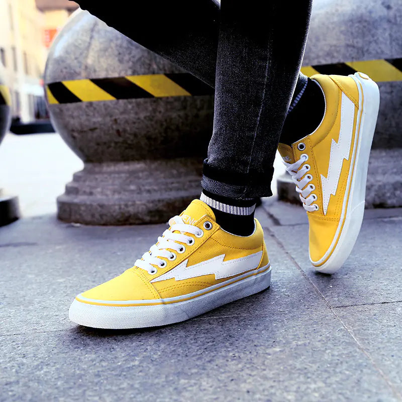 Canvas Sneakers, Lightning Design Flat Shoes