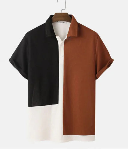Versatile Casual Men's Shirt in Polyester Spandex