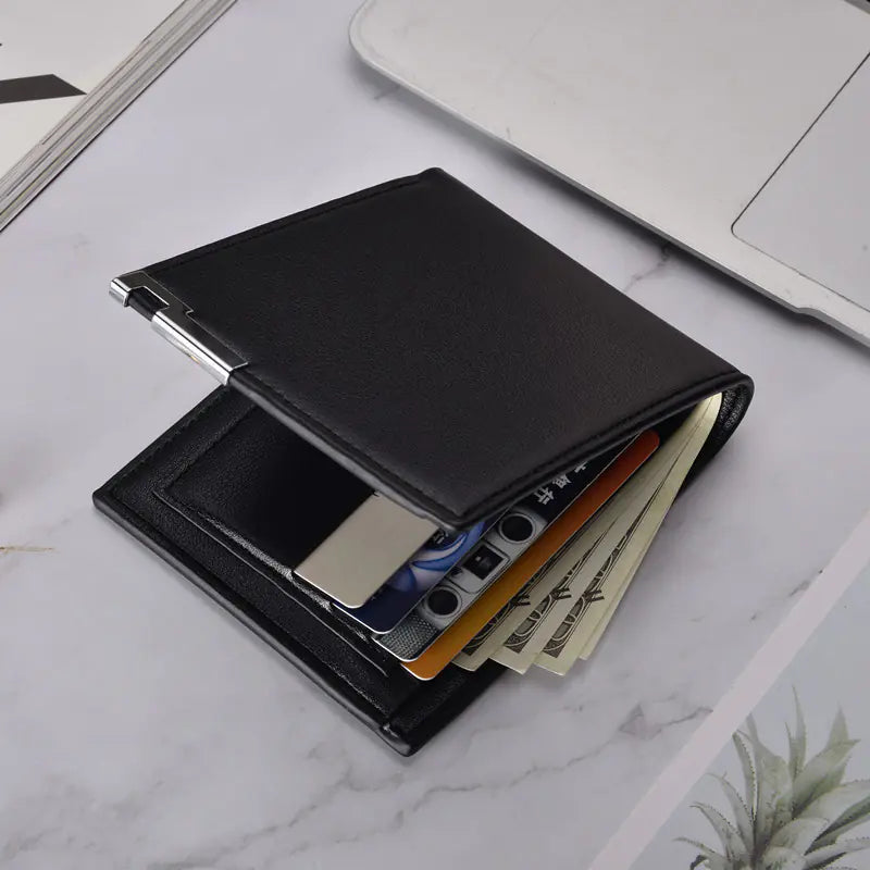 Men's Short Wallets - Business PU Leather Clutch Wallets