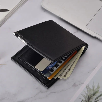 Men's Short Wallets - Business PU Leather Clutch Wallets