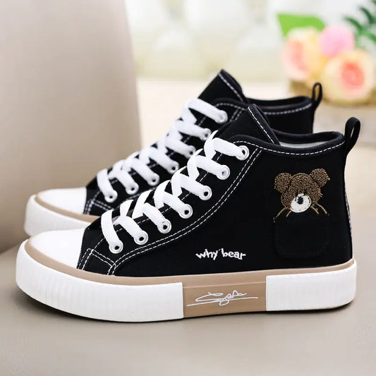 "Ins Style High-Top Canvas Shoes for Women - New Arrival"