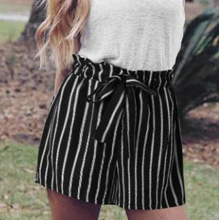Striped Bowknot Shorts