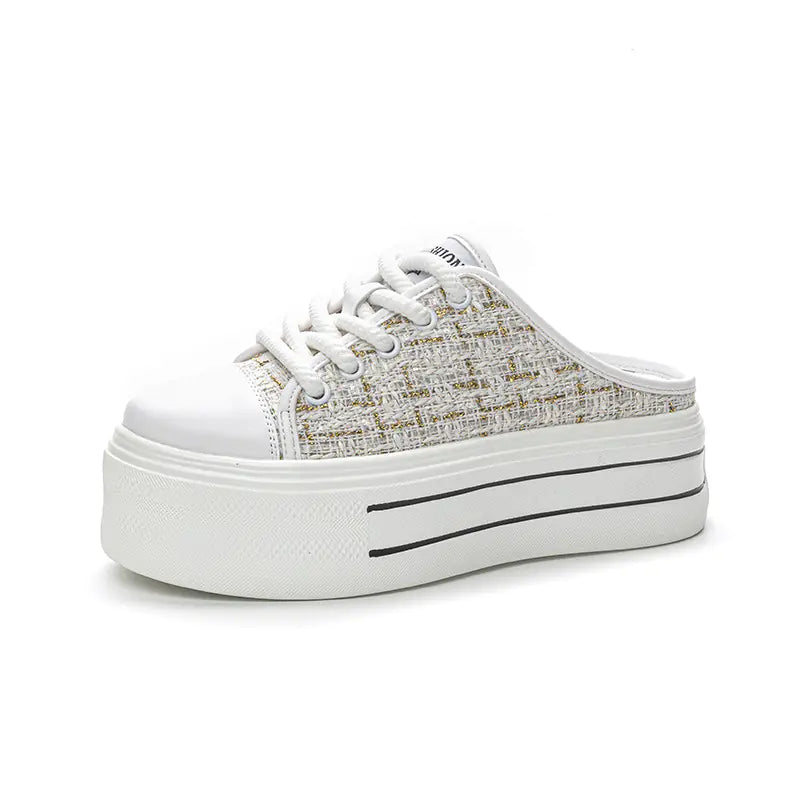 Height Increasing Canvas Shoes for Women with Thick Bottom