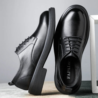 Men's Business Casual Leather Shoes in Brown and Black