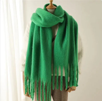 Mohair All-Matching Winter Fringe Scarf