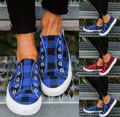 Plaid Canvas Shoes for Women