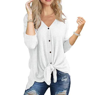 Irregular Long Sleeve Cardigan T-Shirt Blouse