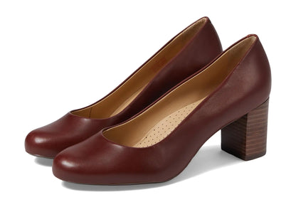 Marc Joseph New York James Street Slip-on Shoes for Women – Round-Toe Silhouette – Rubber Outsole Pump Mahogony Burnished Nappa 6.5 M