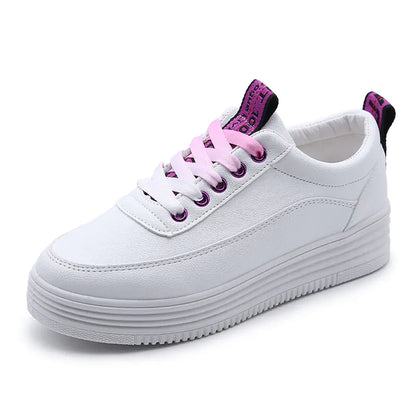 White Sports Platform Running Sneakers