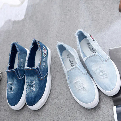 2018 Women's Canvas Slip-On Shoes with Thick Sole