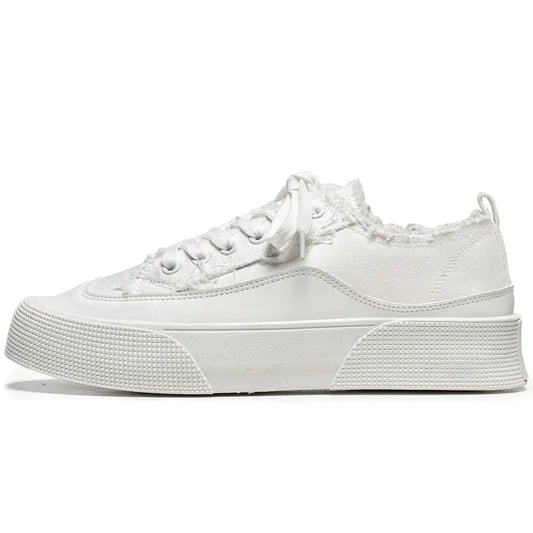 נעלי בד נמוכות אופנתיות לגברים עם סוליה עבה