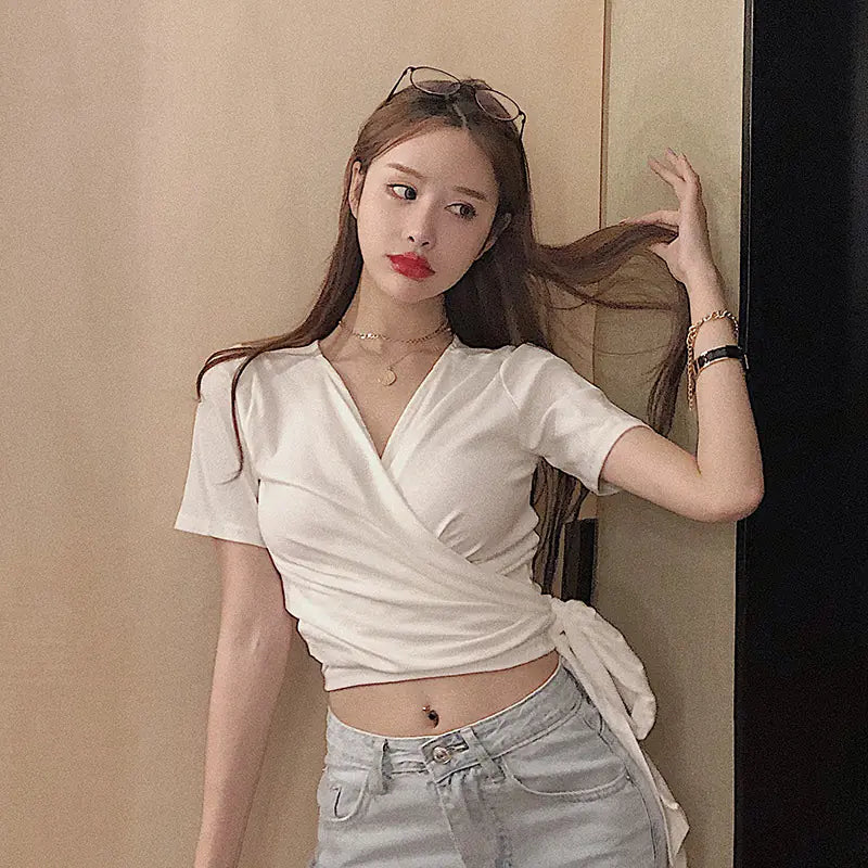 Summer Women's Reversible Backless T-Shirt Top