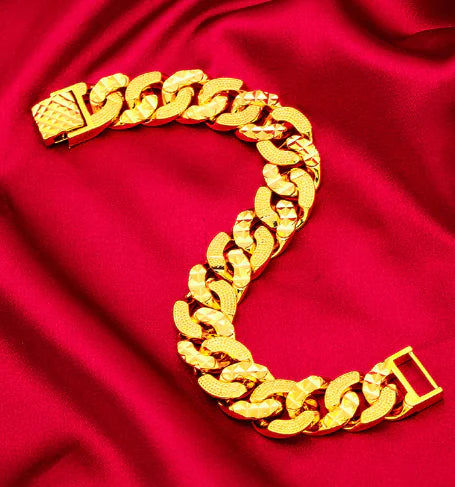 Men's Imitation Gold Plated Placer Gold Bracelet