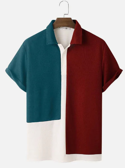 Versatile Casual Men's Shirt in Polyester Spandex