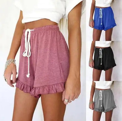Ruffled Drawstring Shorts