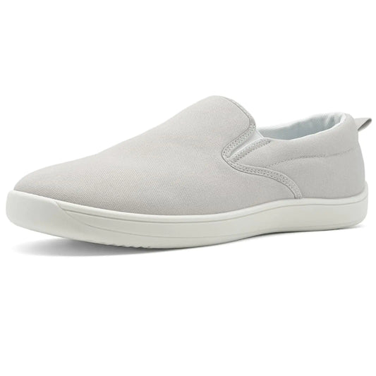 Slip on Shoes for Men Classic Canvas Casual Shoes Comfortable Flats Mens White Loafers Low Top Sneakers Hands Free