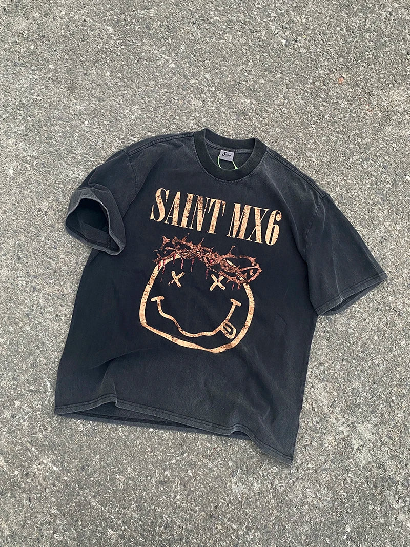 SAINT MICHAEL Vintage Heavyweight Casual T-shirt Large