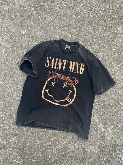 SAINT MICHAEL Vintage Heavyweight Casual T-shirt Large