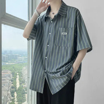 Men's Casual Retro Street Cotton Polyester Shirt