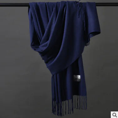 Autumn Winter Tassel Faux Cashmere Scarf for Women