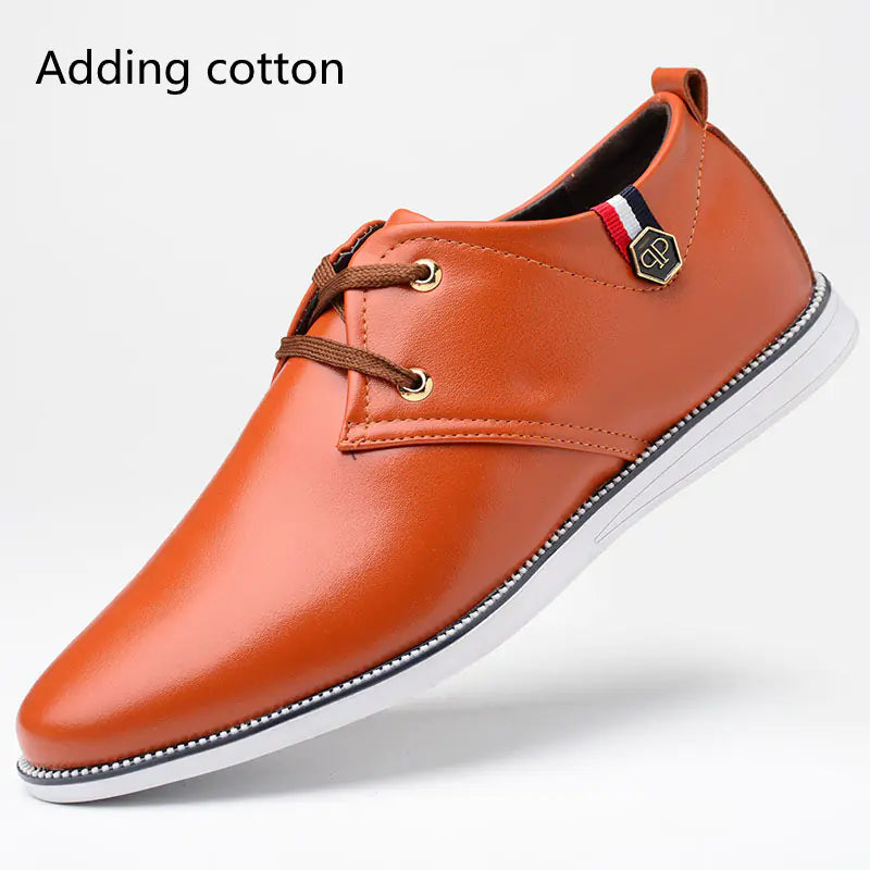 Men's Breathable Leather Shoes with Soft Soles