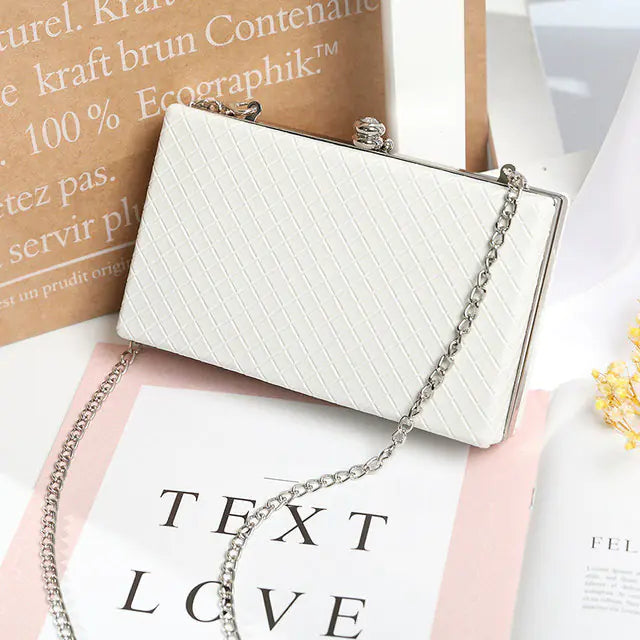 Evening Box Clutch Purse with Chain for Women