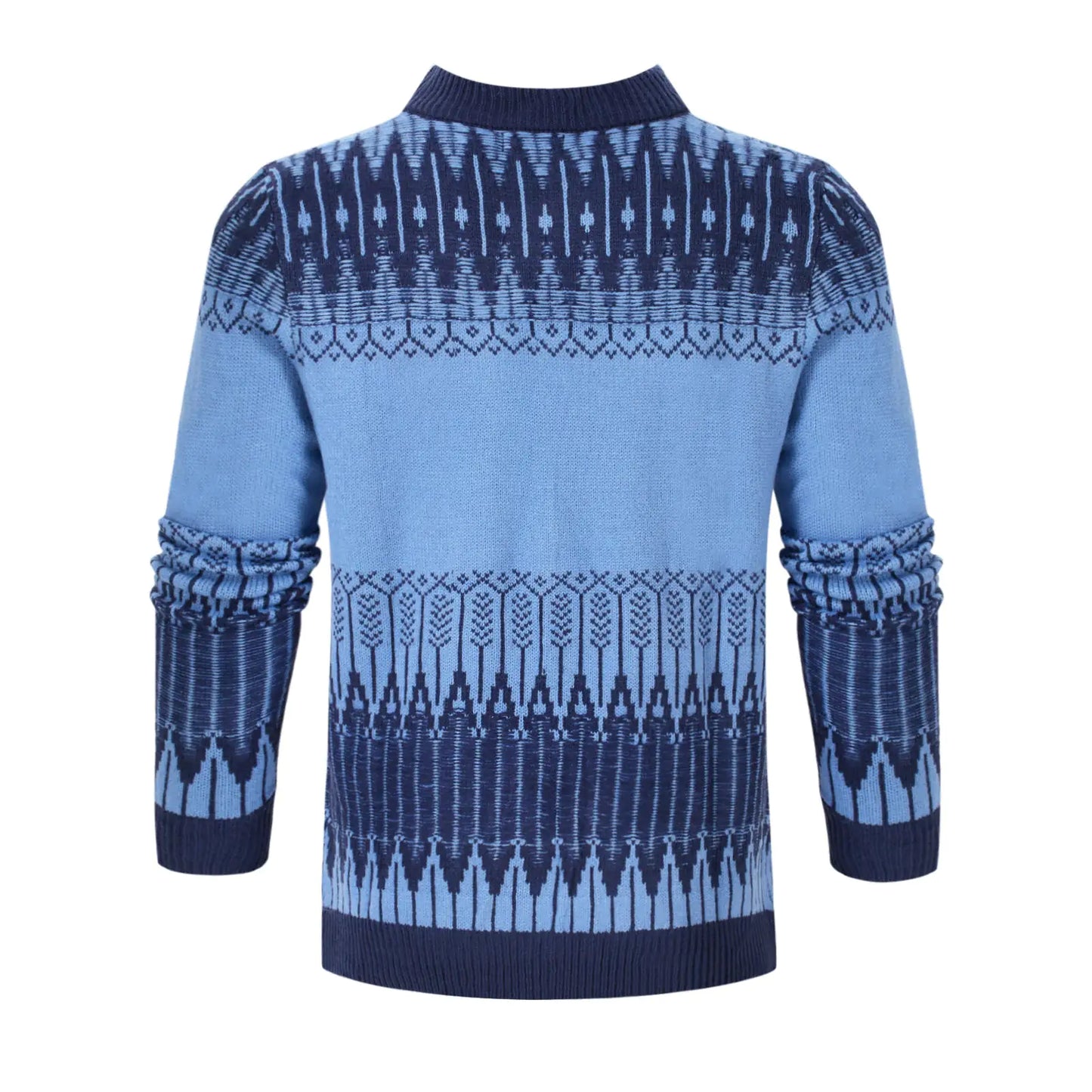 Men's Crewneck Pullover Sweater Unisex Fair Isle Long Sleeve Knitted Sweater
