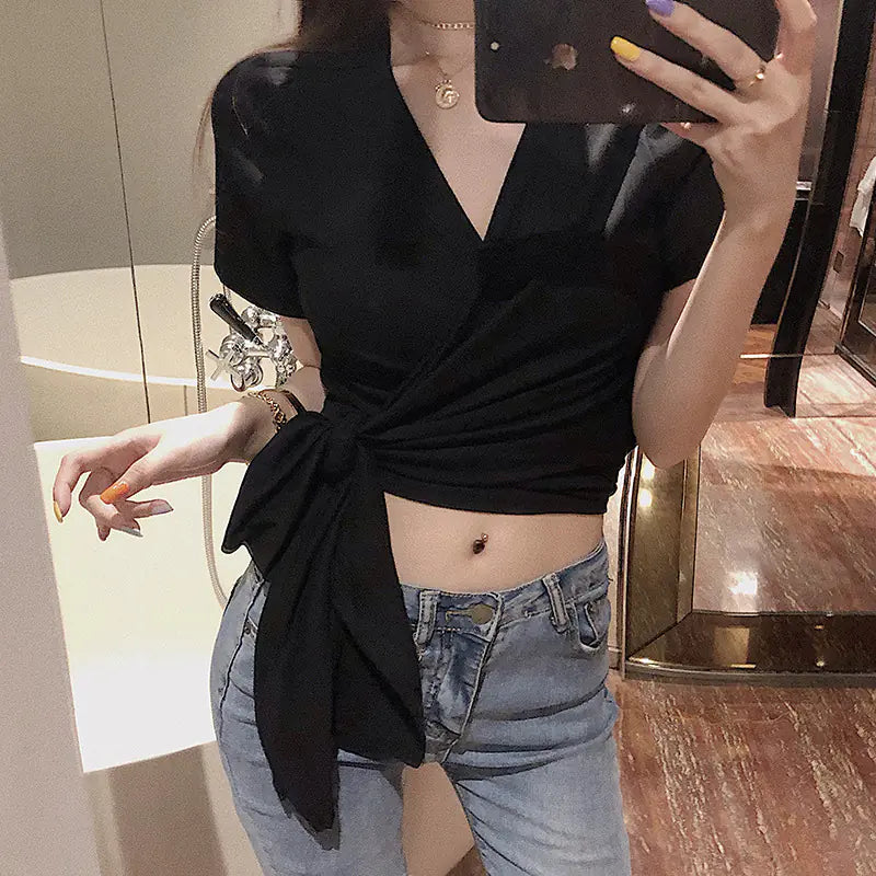 Summer Women's Reversible Backless T-Shirt Top