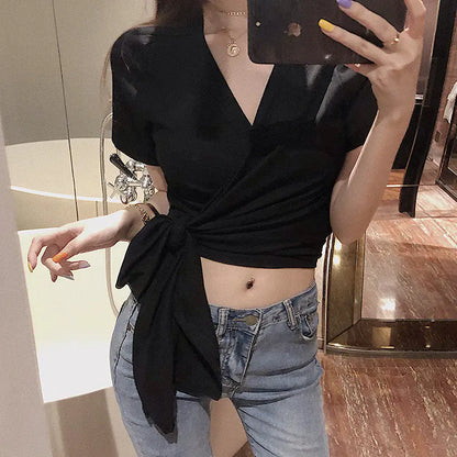 Summer Women's Reversible Backless T-Shirt Top