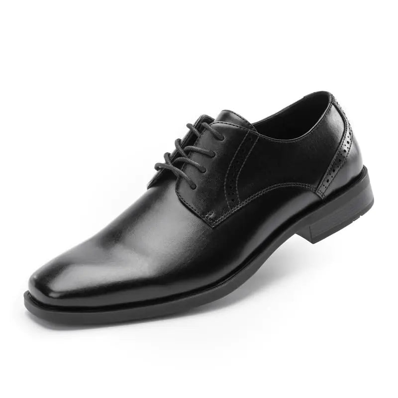 Cusolemore Mens Oxfords Lace Ups Leather Lined Square Toe Dress Shoes for Men Formal Occasions Gatsby Black 7