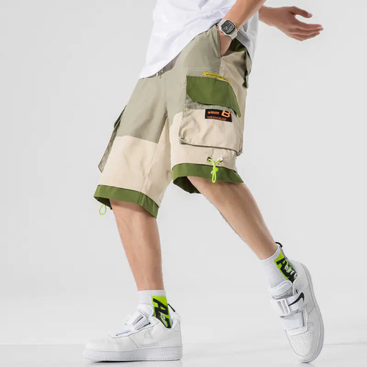 Trendy Men's Functional Style Brand Overalls Shorts