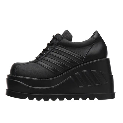 Punk Big Toe Platform Shoes for Women with Slope Heel
