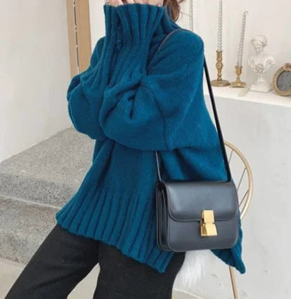 Women's Chunky Knit Cashmere Sweater - Autumn Winter