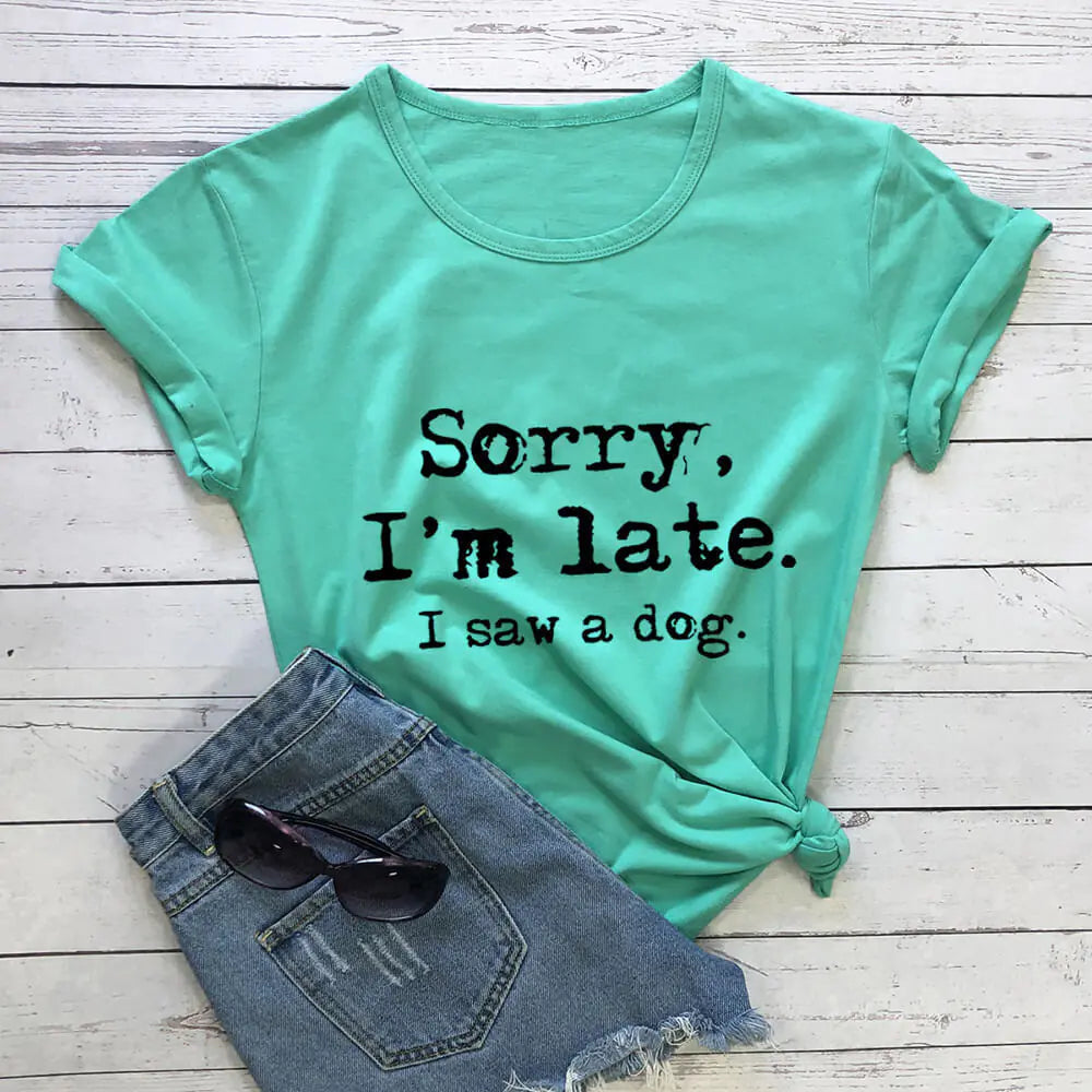 Dog Lover Letter Print T-Shirt