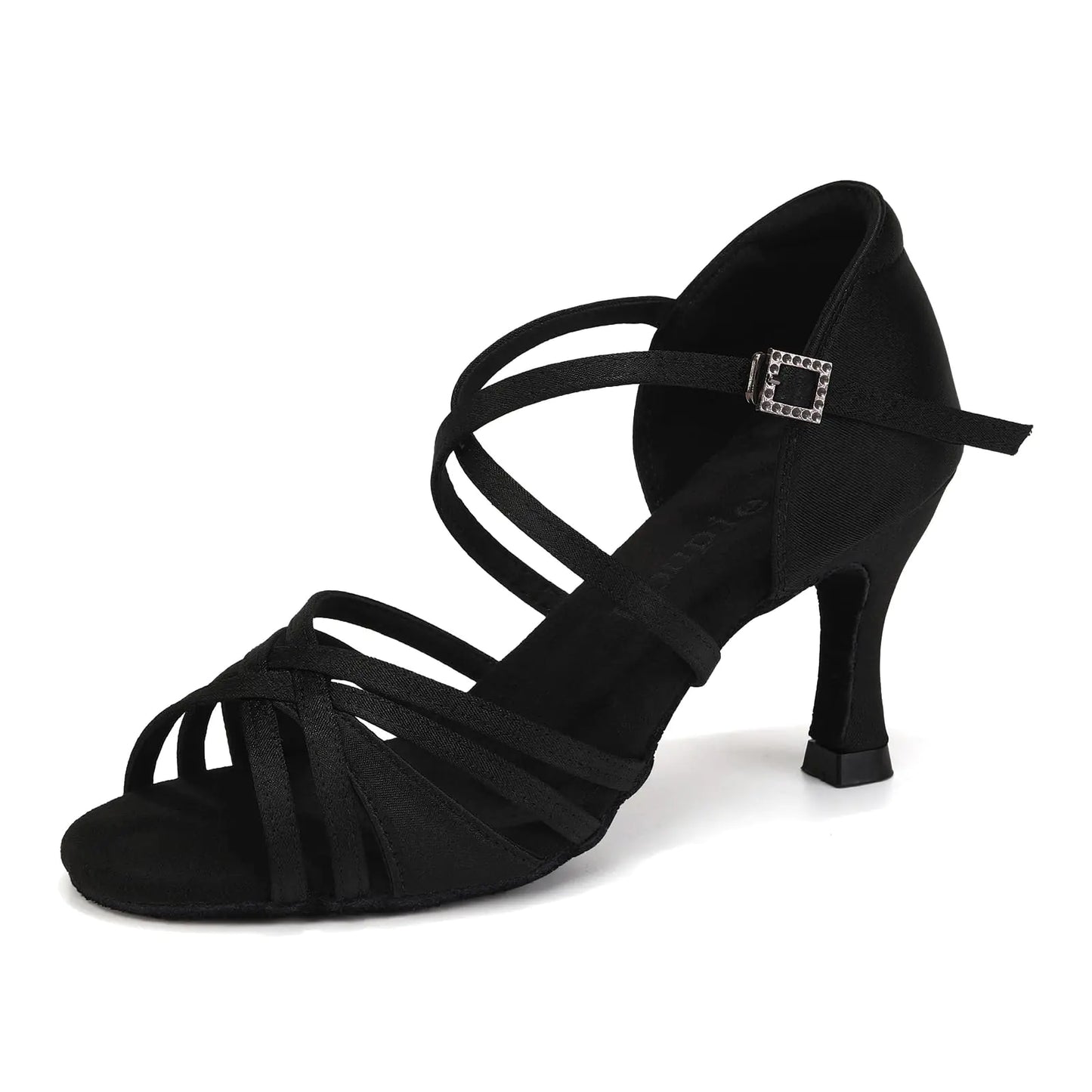 Uonpie Ballroom Latin Dance Shoes for Women Open Toe Salsa Tango Professional Dance Shoes 3 Inch HeelBlack8US