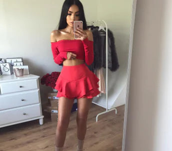 Ruffled Pencil Skirt and Bodycon Midi Skirt