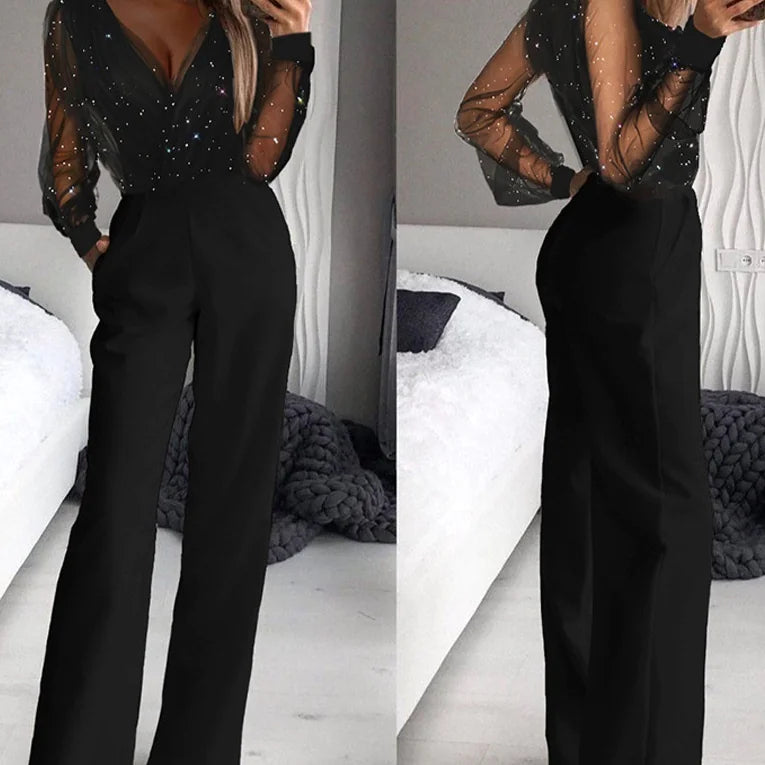 Elegant Contrast Stitch Jumpsuit