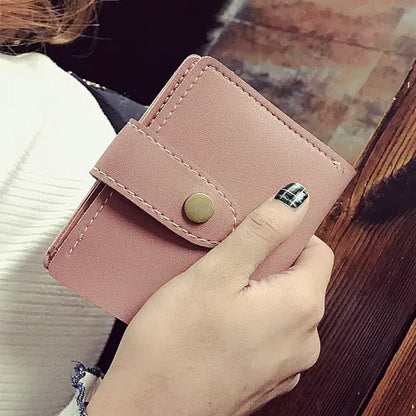 Button Closure Two-Fold and Three-Fold Card Wallets