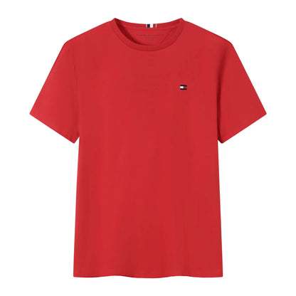 Tommy Men's Summer Short Sleeve T-Shirt - Solid Color