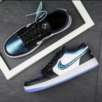 Pure White Dunk AJ1 Low Basketball Shoes for Couples