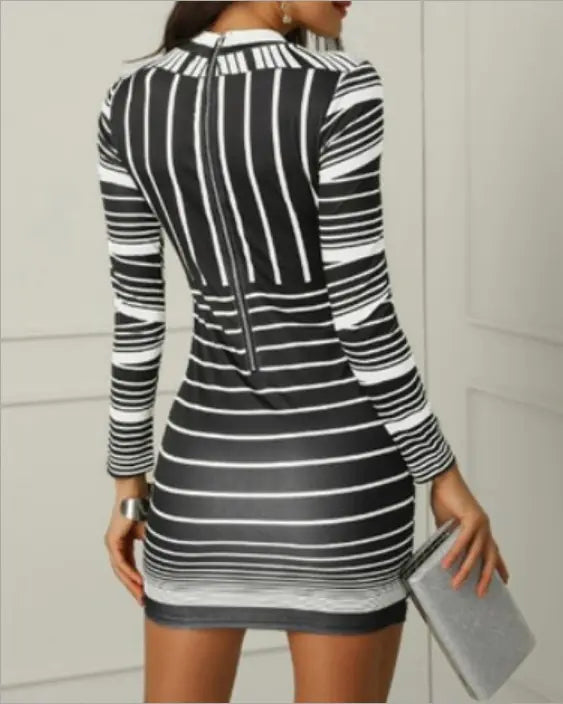 Striped Print Bodycon Skirt
