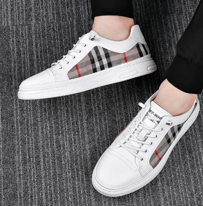 Breathable Checkered Cloth Board Shoes for Men