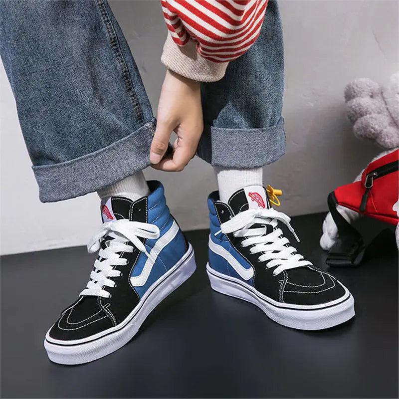 2025 Men's High-Top Black Canvas Sneakers (Couple's Shoes)