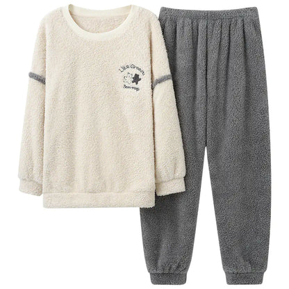 Men's Coral Velvet Thermal Pullover Pajamas