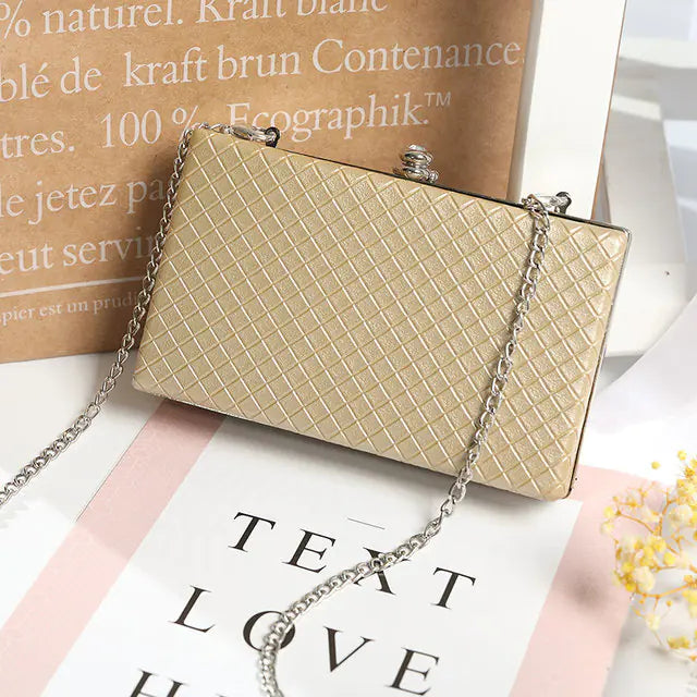 Evening Box Clutch Purse with Chain for Women
