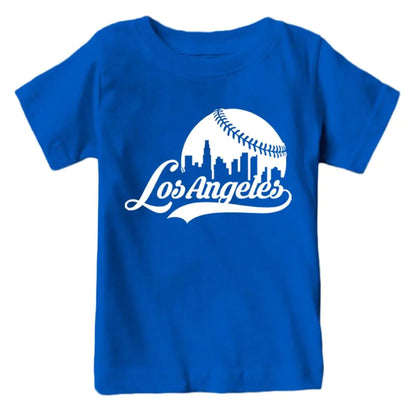 Los Angeles Baseball Skyline Kids Fan T-Shirt (Royal T-Shirt 2T)