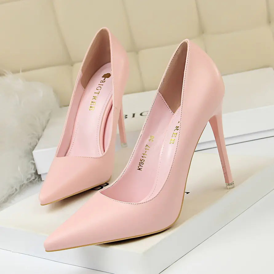 9511-17 Korean Style Slim High Heel Women's Shoes