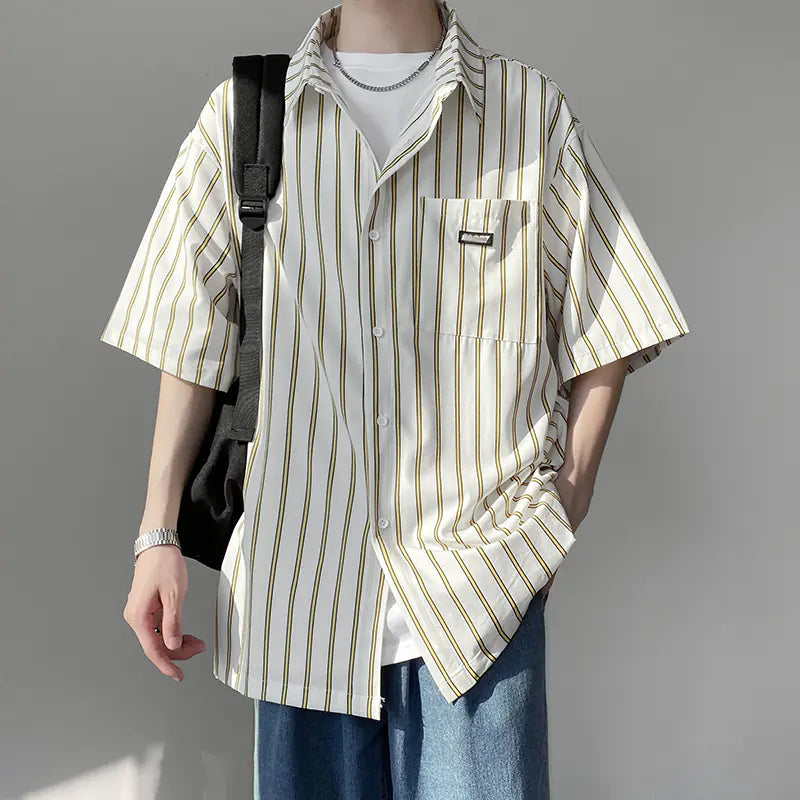 Men's Casual Retro Street Cotton Polyester Shirt