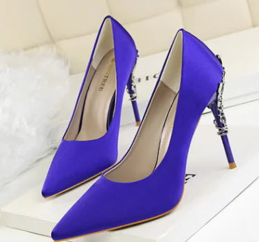 נעלי עקב גבוהות משי יוקרתיות לנשים